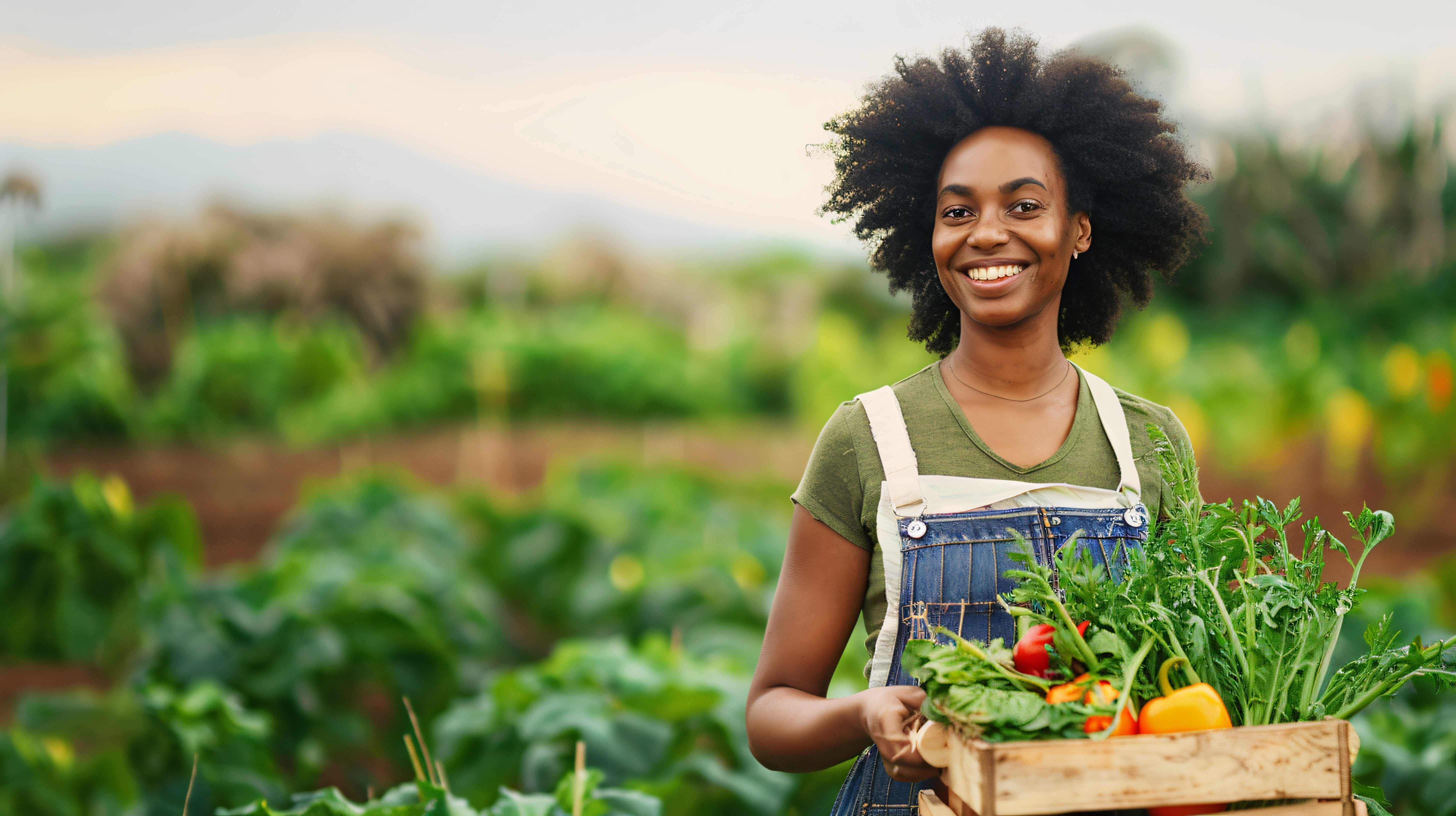 Young farmer with organic vegetables
